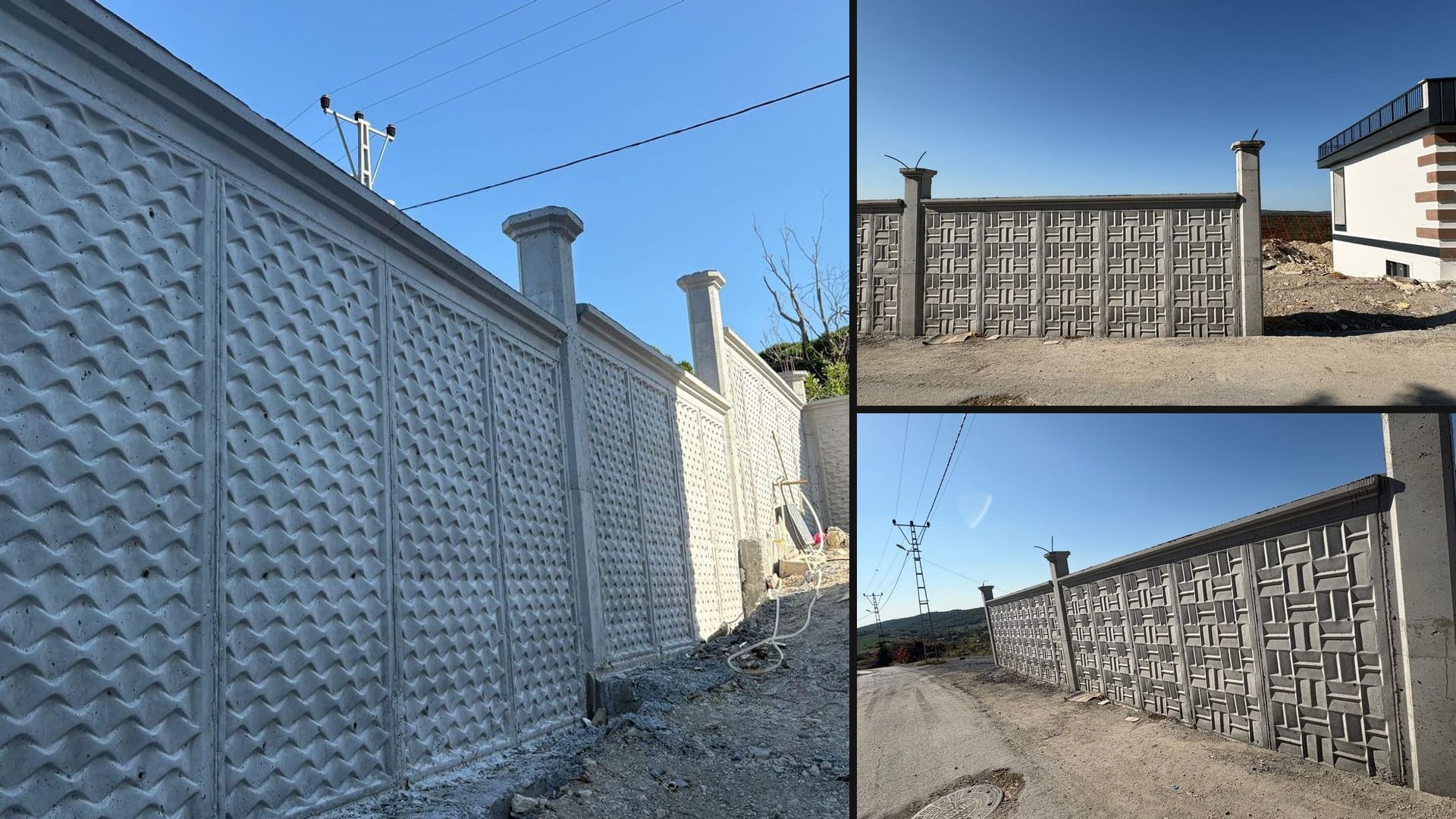 Desenli beton bahçe duvarı yapımı